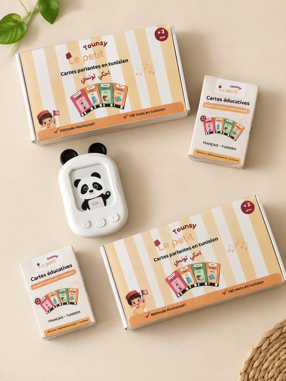 Lot de 2 coffrets Montessori pour apprendre le tunsien
